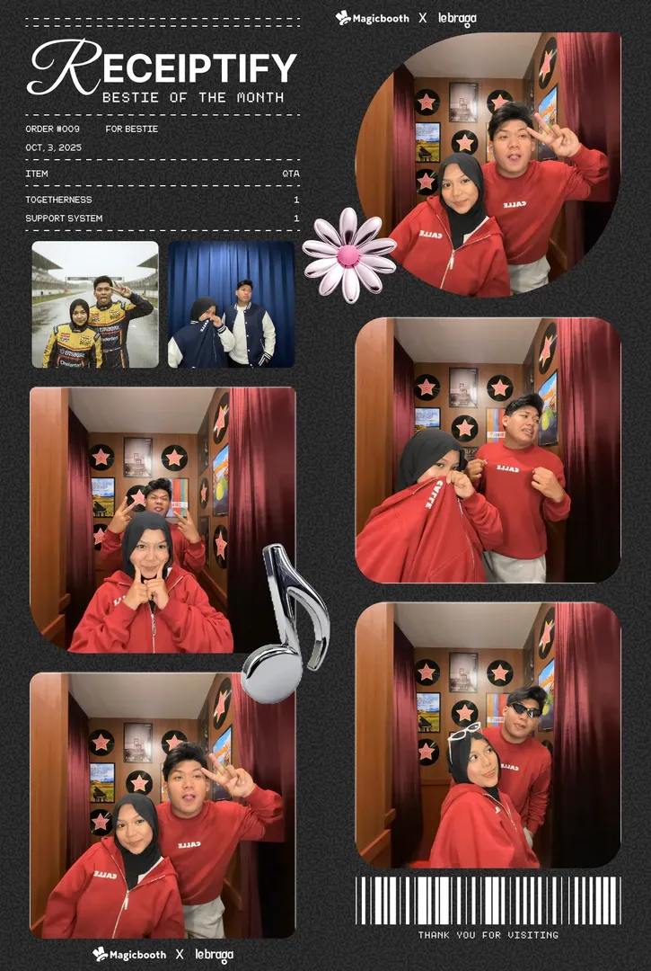 Contoh hasil strip photobooth untuk kebutuhan output pernikahan.