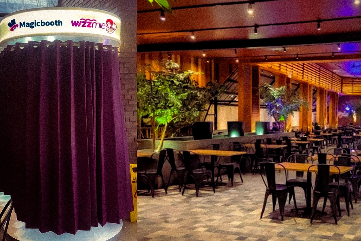 Area Wizzmie Soekarno Hatta dengan booth Magicbooth dan ruang makan.