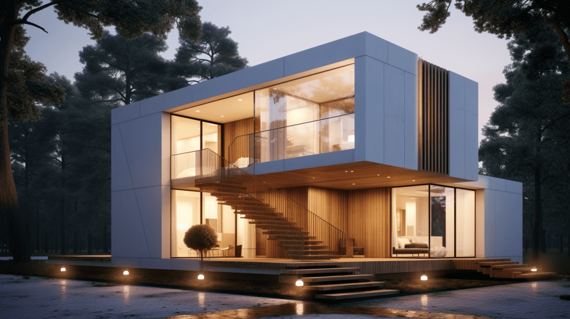 rumah 2 lantai berbentuk kubus
