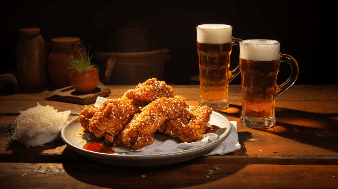 Chimaek yang nikmat, ayam goreng dan bir Korea