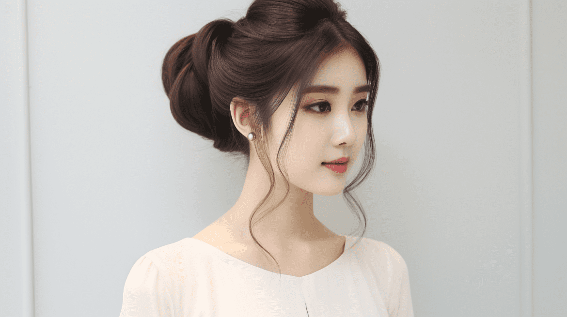 Foto gaya rambut bun ala Korea