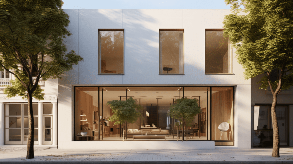 Ruko dengan Ornamen Minimalis