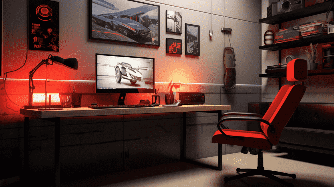 Desain kamar gaming minimalis
