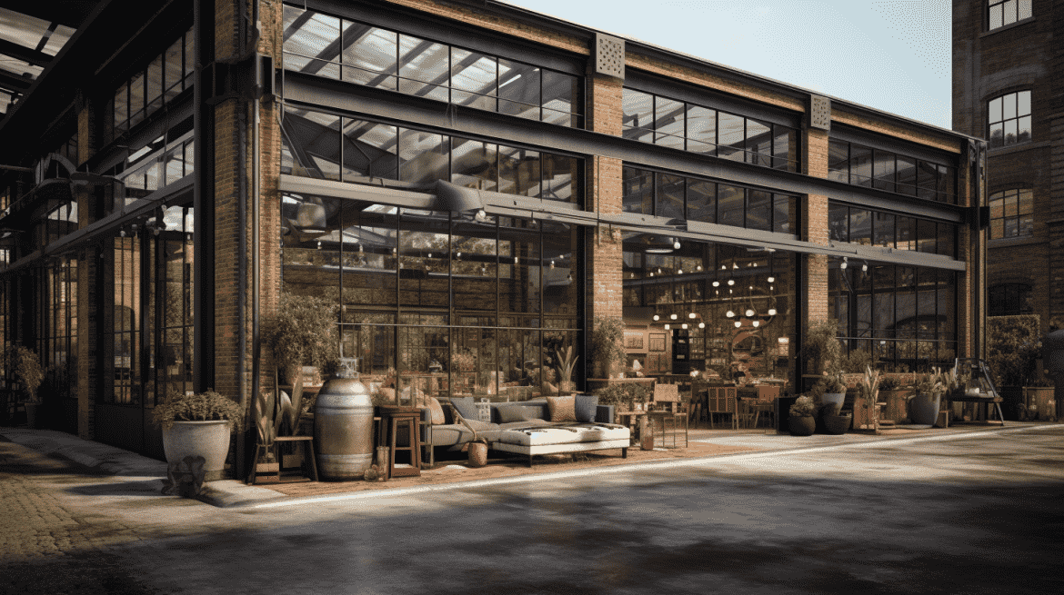 Desain Ruko 1 Lantai Loft Industri