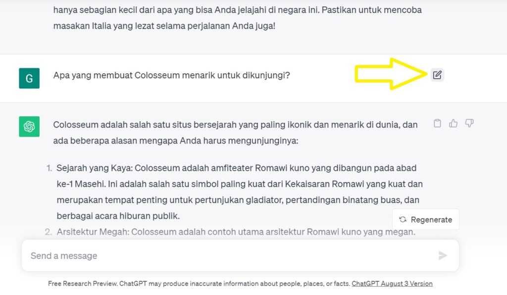 Tombol edit response ChatGPT
