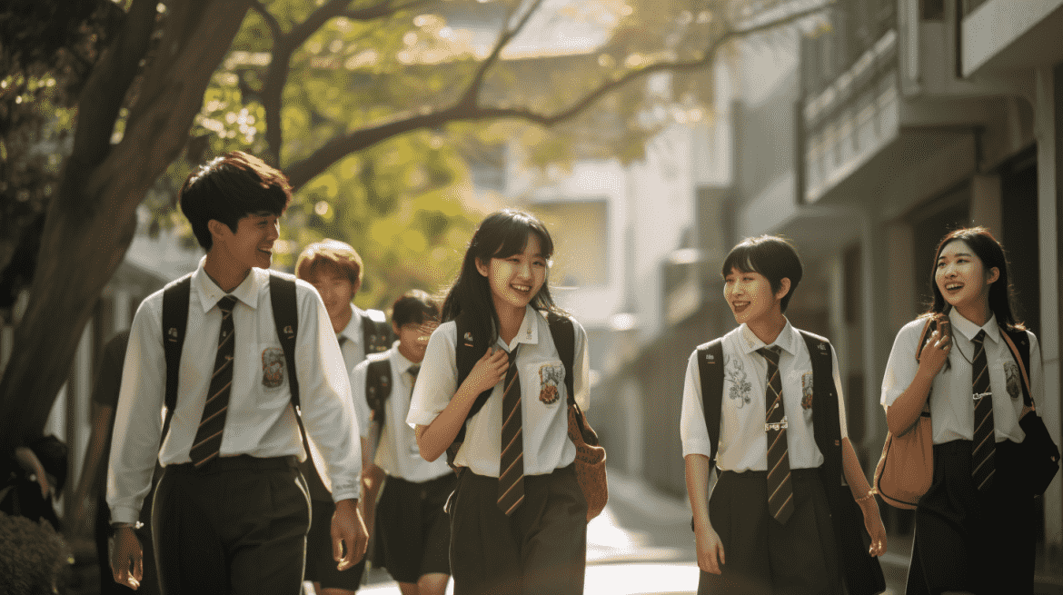 Ilustrasi anak-anak SMA sedang berjalan pulang bareng