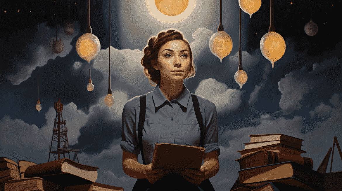 Ilustrasi wanita yang sedang berpikir