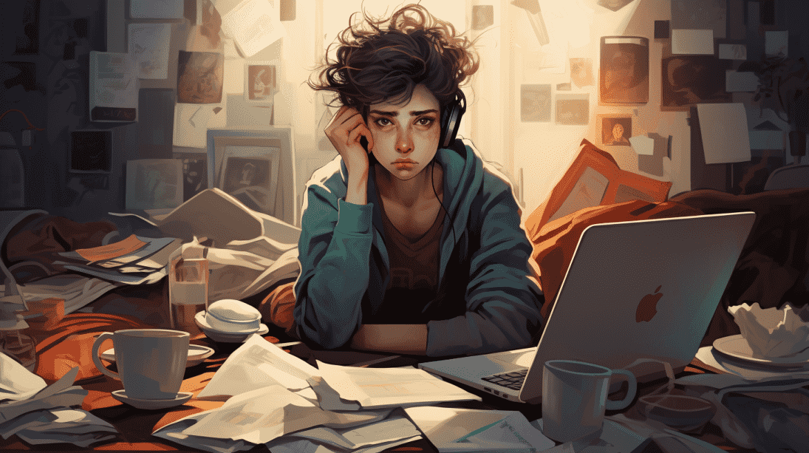 Ilustrasi freelancer yang sedang menganggur