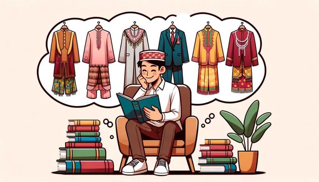 Ilustrasi pemuda yang sedang membaca buku