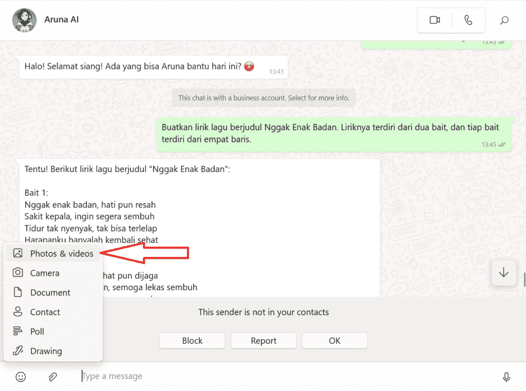 Langkah 1 visual guide Aruna AI - unggah gambar