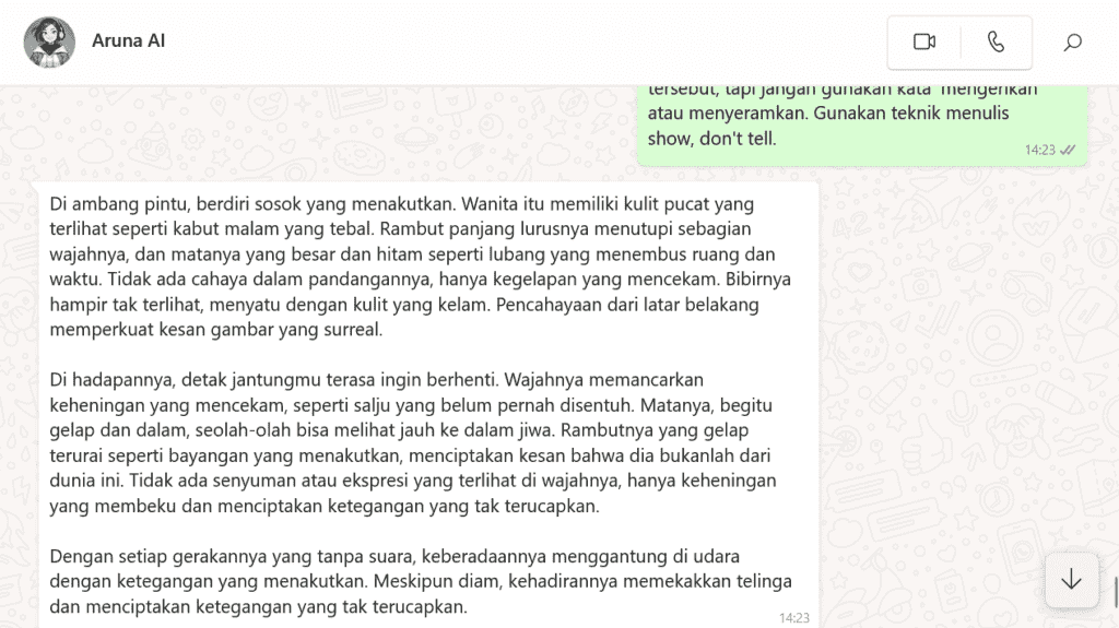 Contoh hasil dua
