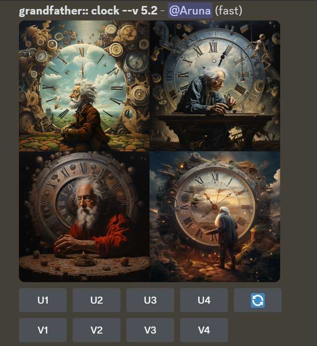 Contoh hasil gambar Midjourney memakai multiprompt