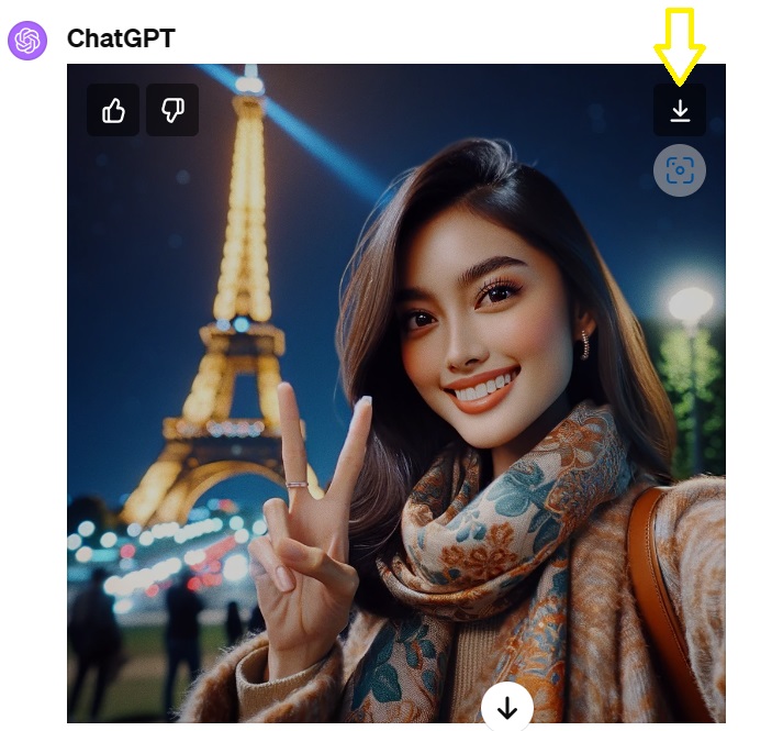 Tombol download gambar Dall-E 3