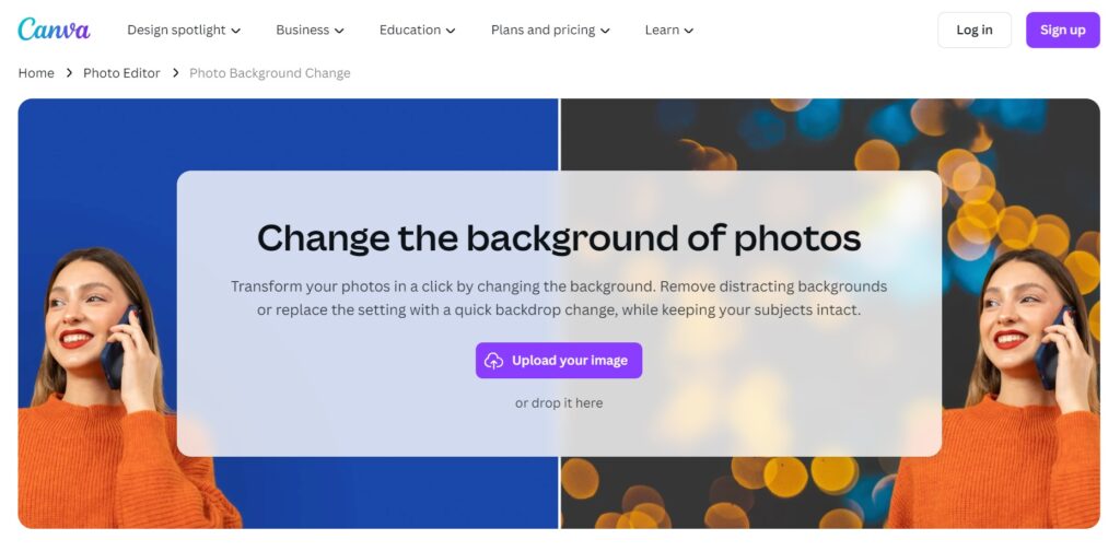 ganti background foto - canva